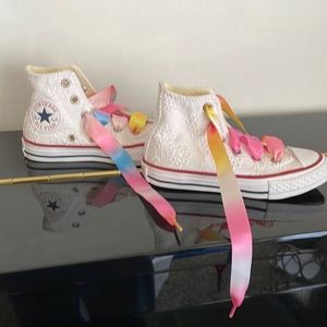 Girls Converse Eyelet White Size 11